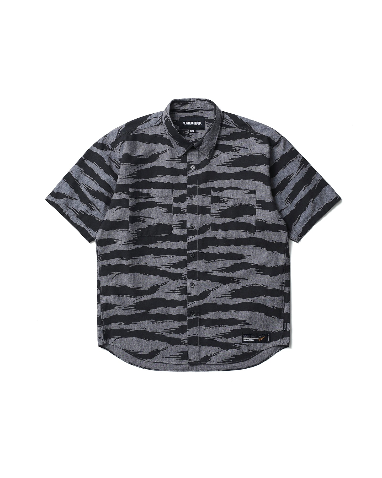 CAMO PATTERN CHAMBRAY SHIRT SS